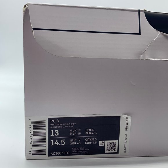 NEW Nike Paul George 3 White Cement PG3 main image 2